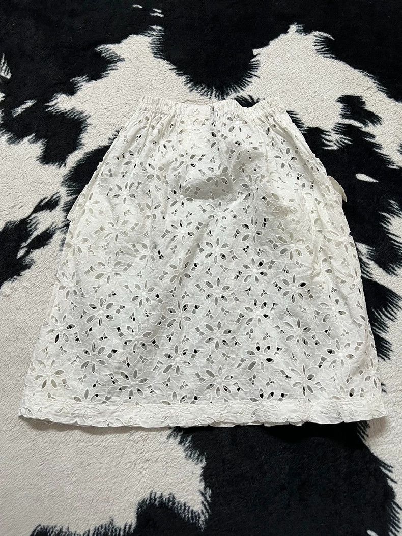Comme des Garcons White Hollow-out Skirt - dmc