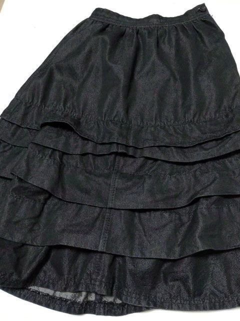 Comme des Garcons CDG Black Denim Tiered Skirt - dmc Size US 30 / EU 46 - 5 Thumbnail