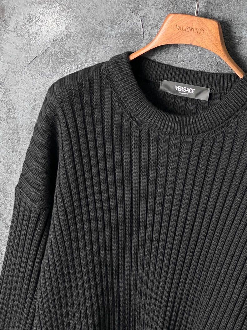 Versace VERSACE Leather Buckle Wool Crewneck Sweater - dmc Size US M / EU 48-50 / 2 - 4 Thumbnail