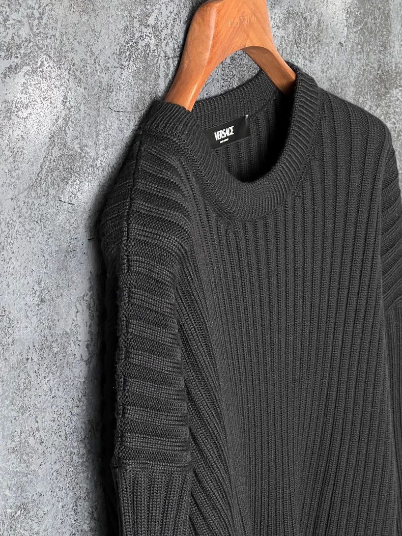 Versace VERSACE Leather Buckle Wool Crewneck Sweater - dmc Size US M / EU 48-50 / 2 - 3 Thumbnail