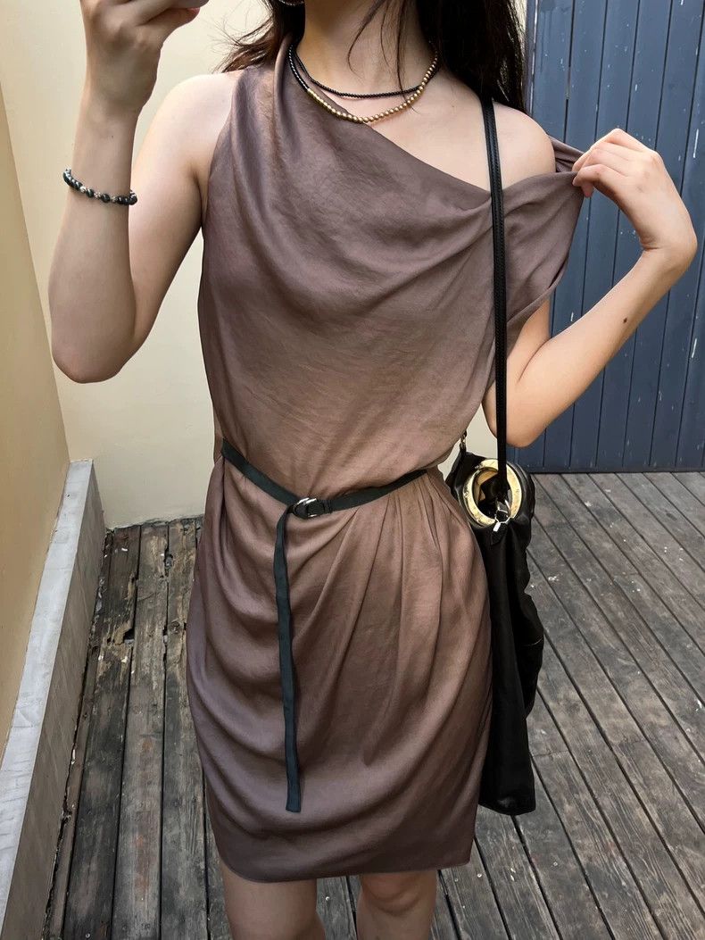 Helmut Lang Helmut Lang Asymmetric Sleeveless Dress - dmc Size US 30 / EU 46 - 2 Thumbnail