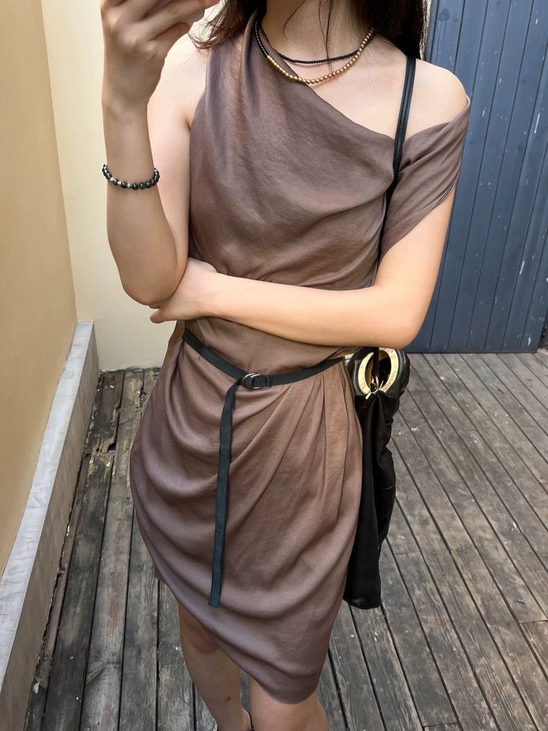 Helmut Lang Helmut Lang Asymmetric Sleeveless Dress - dmc Size US 30 / EU 46 - 3 Thumbnail