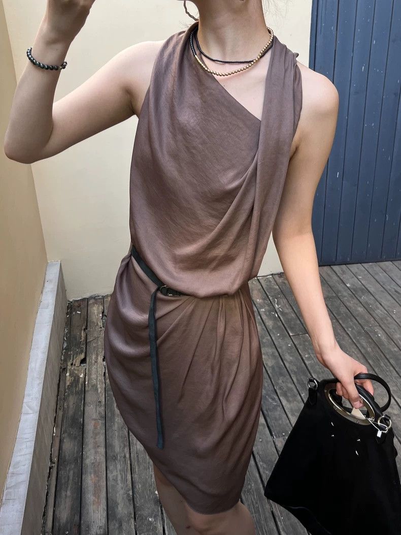 Helmut Lang Helmut Lang Asymmetric Sleeveless Dress - dmc Size US 30 / EU 46 - 4 Thumbnail