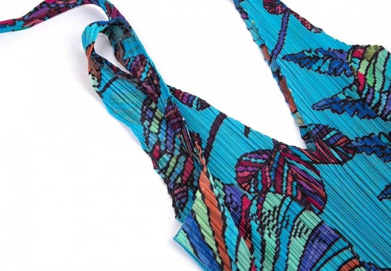 Issey Miyake Issey Miyake Tropical Print Halter Dress - dmc Size US 30 / EU 46 - 7 Thumbnail