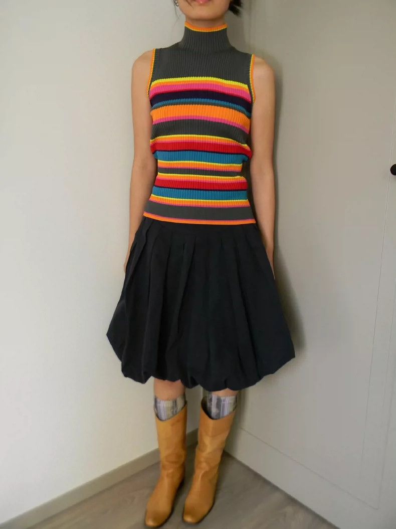Issey Miyake Issey Miyake Vintage Rainbow Stripe Knit Top - dmc Size US M / EU 48-50 / 2 - 5 Thumbnail