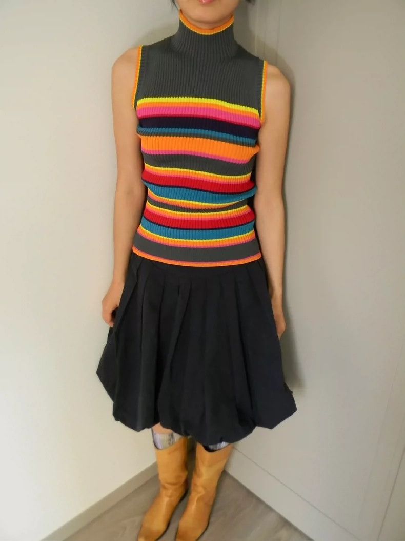 Issey Miyake Issey Miyake Vintage Rainbow Stripe Knit Top - dmc Size US M / EU 48-50 / 2 - 2 Thumbnail