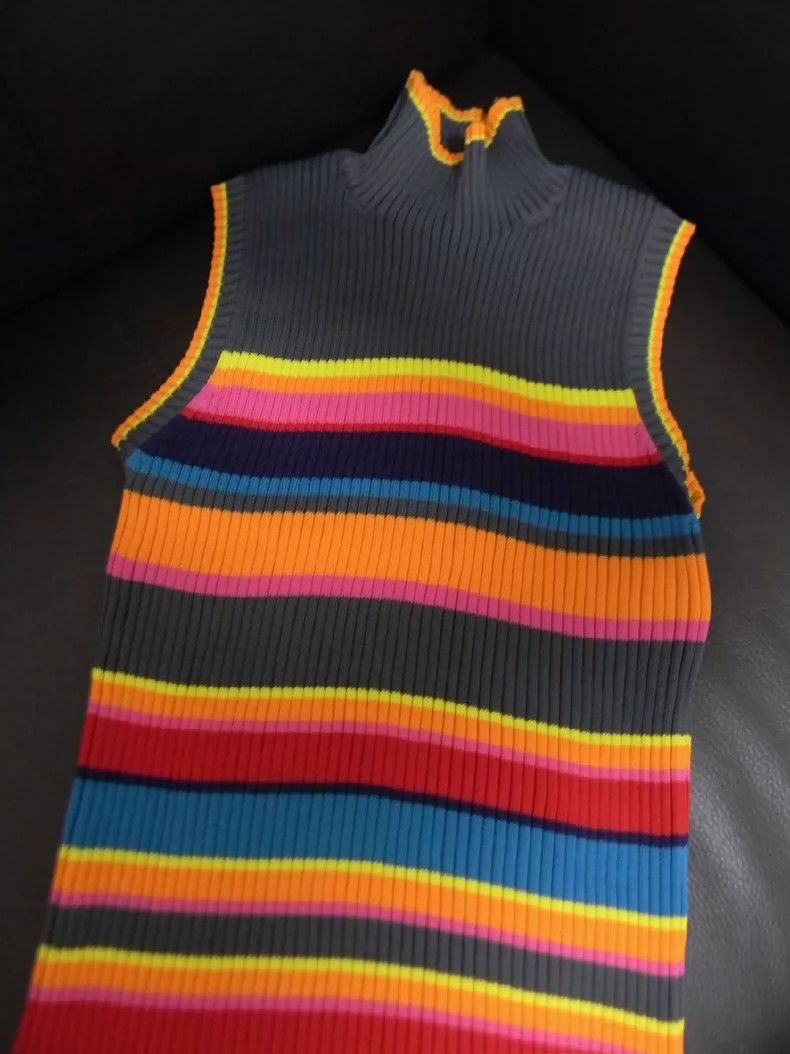 Issey Miyake Issey Miyake Vintage Rainbow Stripe Knit Top - dmc Size US M / EU 48-50 / 2 - 7 Thumbnail