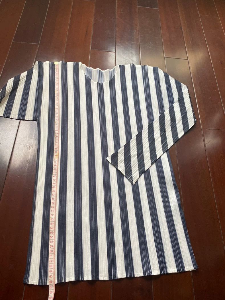 Issey Miyake Issey Miyake Striped Pleated Top - dmc Size US M / EU 48-50 / 2 - 2 Thumbnail