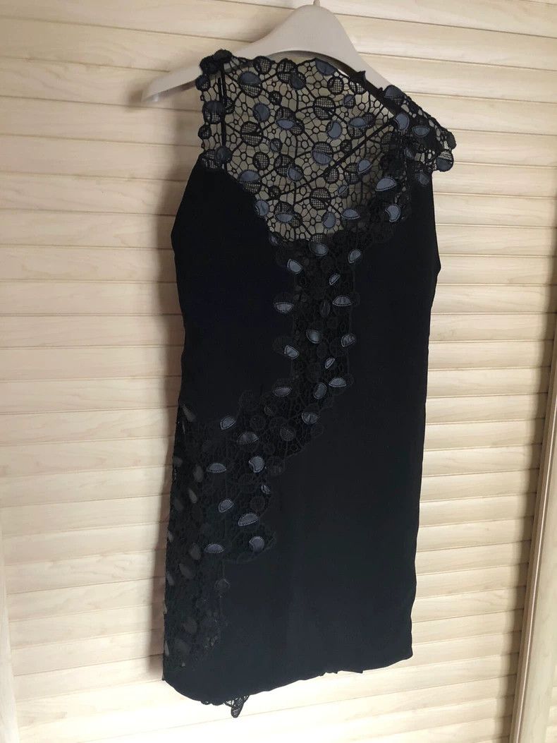Versace Versace Black Lace Sheer Leather Dress - dmc Size US 30 / EU 46 - 8 Thumbnail