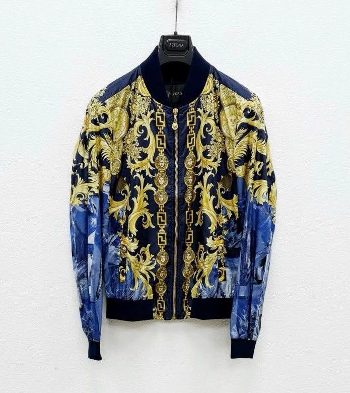 Versace Versace Medusa Print Blue Bomber Jacket - dmc Size US M / EU 48-50 / 2 - 2 Thumbnail
