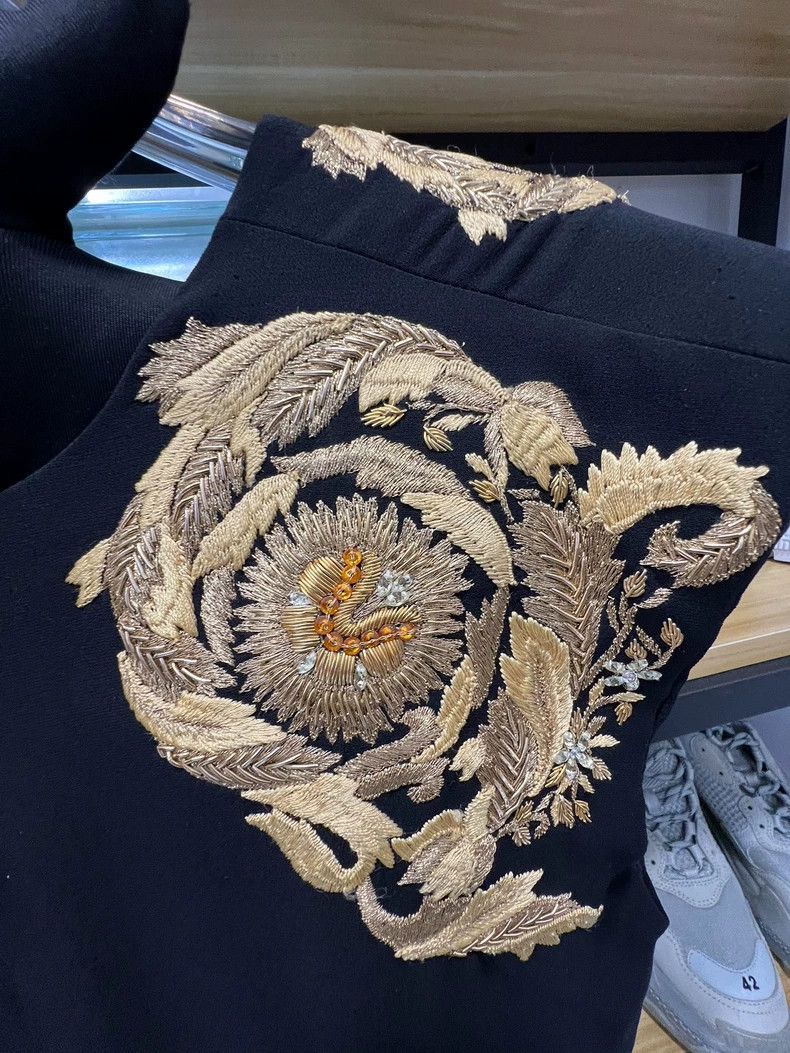 Versace Versace Black Sleeveless Embroidered Dress - dmc Size US M / EU 48-50 / 2 - 4 Thumbnail
