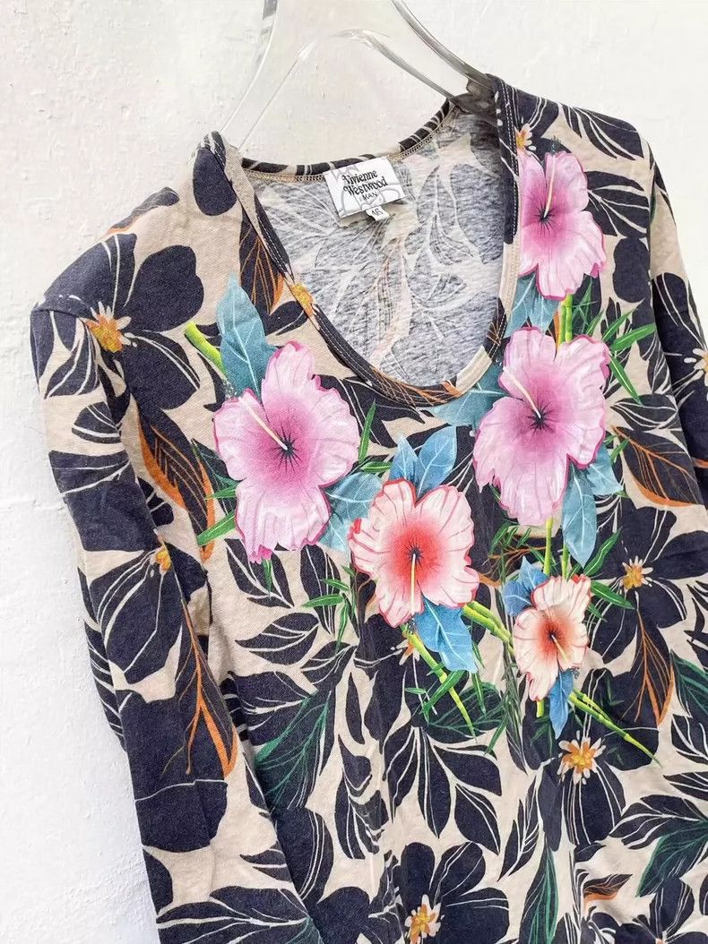 Vivienne Westwood Vivienne Westwood Floral 3/4 Sleeve T-Shirt - dmc Size US M / EU 48-50 / 2 - 4 Thumbnail