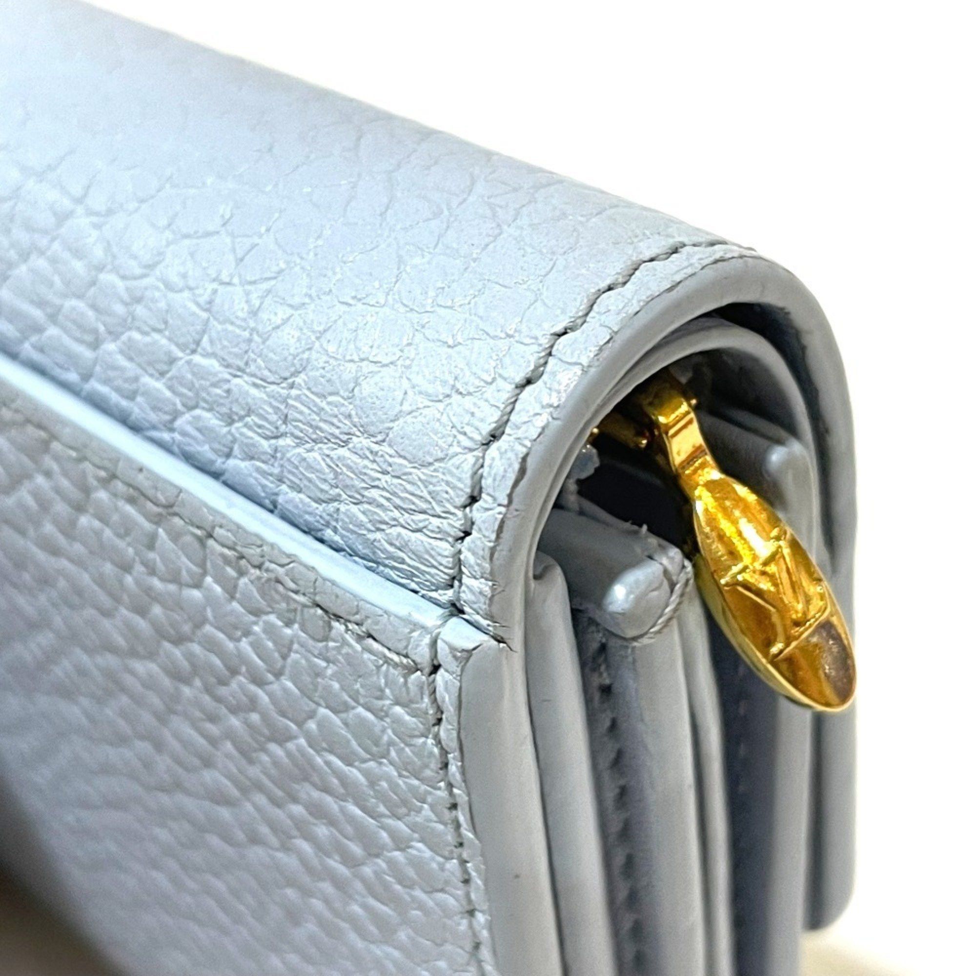 Louis Vuitton LOUIS VUITTON M69061 Japan-exclusive Portefeuille Capucines XS Compact Tri-fold Wallet in Taurillon Leather, Women's, Blue Olympus Size ONE SIZE - 6 Thumbnail
