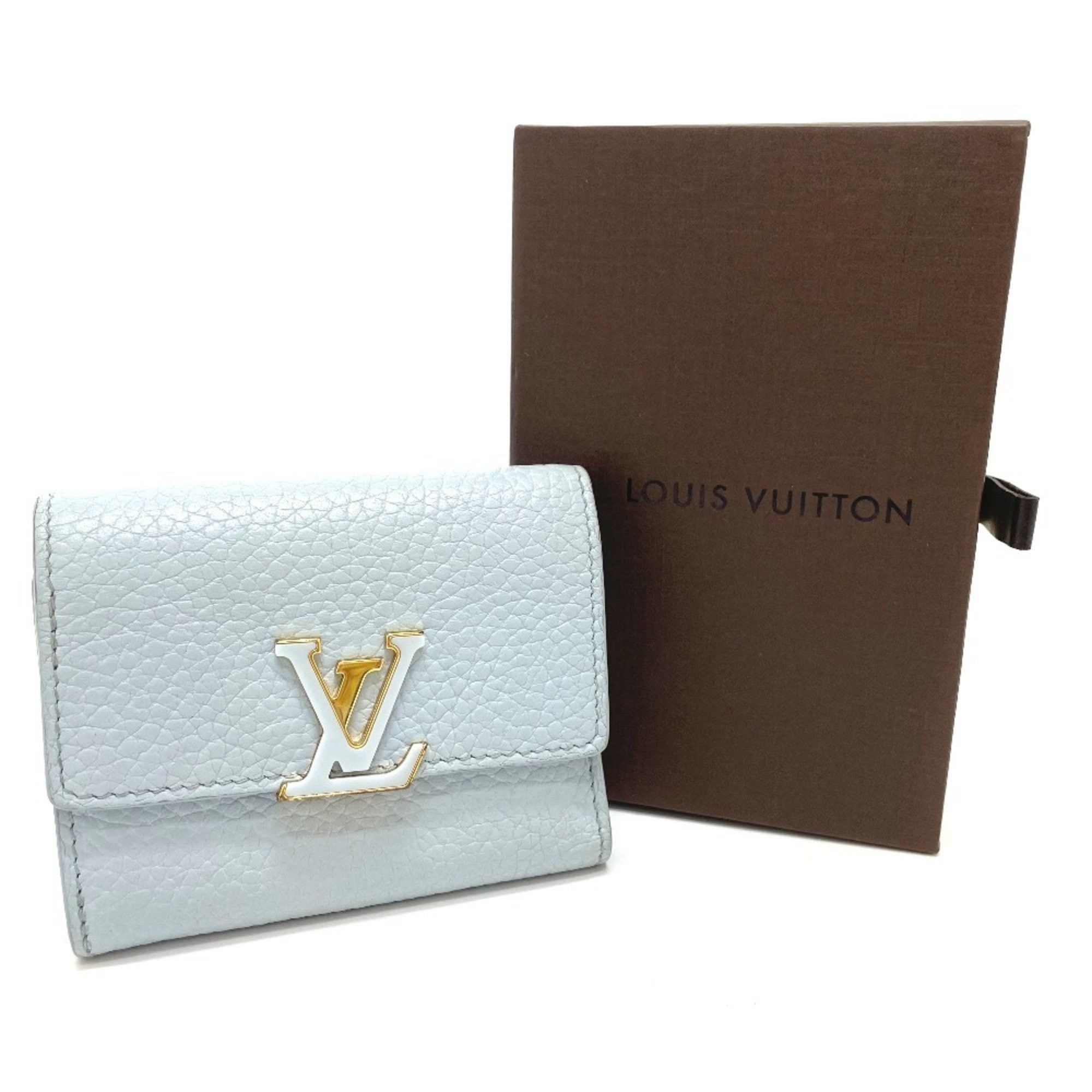 Louis Vuitton LOUIS VUITTON M69061 Japan-exclusive Portefeuille Capucines XS Compact Tri-fold Wallet in Taurillon Leather, Women's, Blue Olympus Size ONE SIZE - 13 Thumbnail