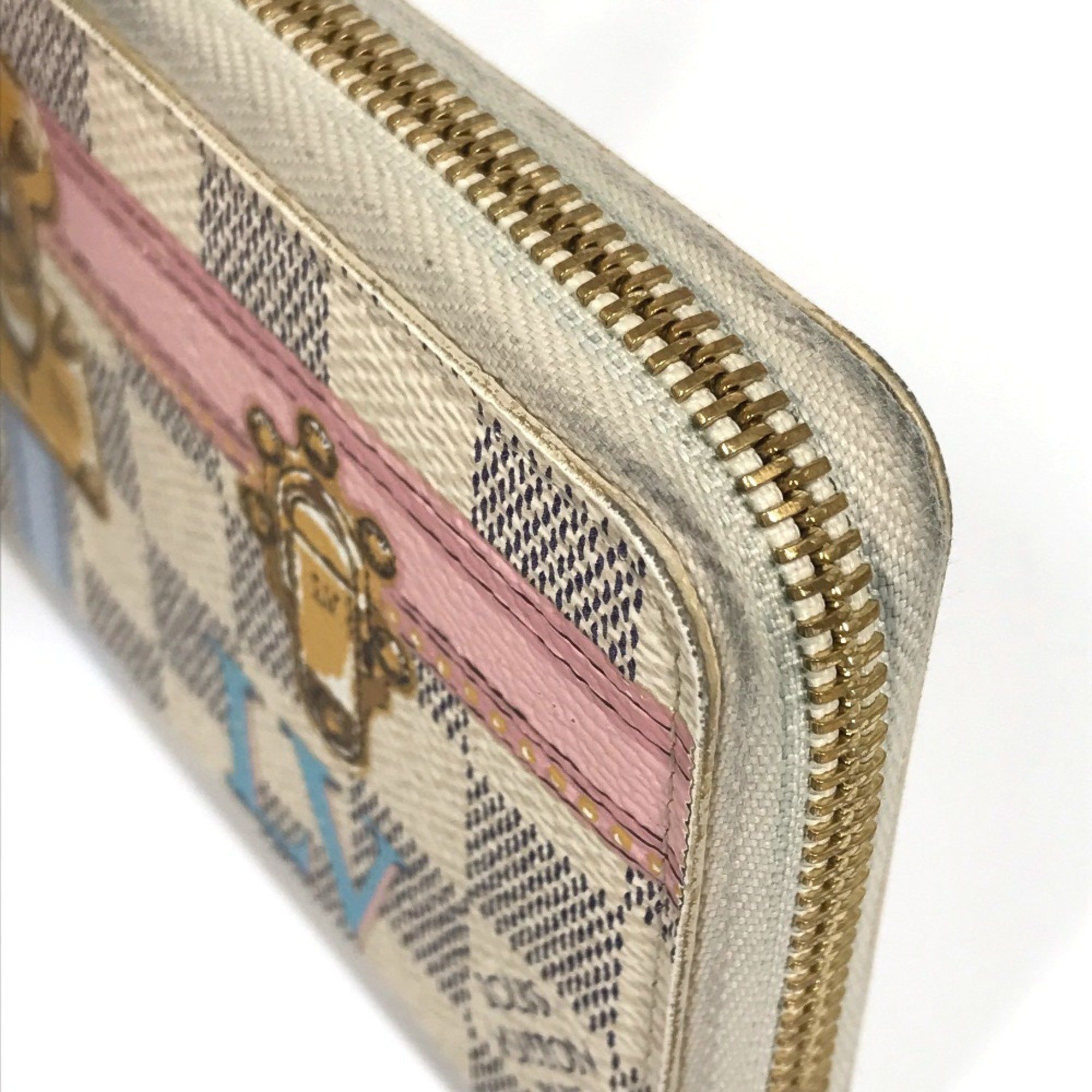 Louis Vuitton LOUIS VUITTON N60109 Damier Azur Summer Trunk Collection Portefeuille Clemence Long Wallet in Canvas, Women's, White Size ONE SIZE - 9 Thumbnail
