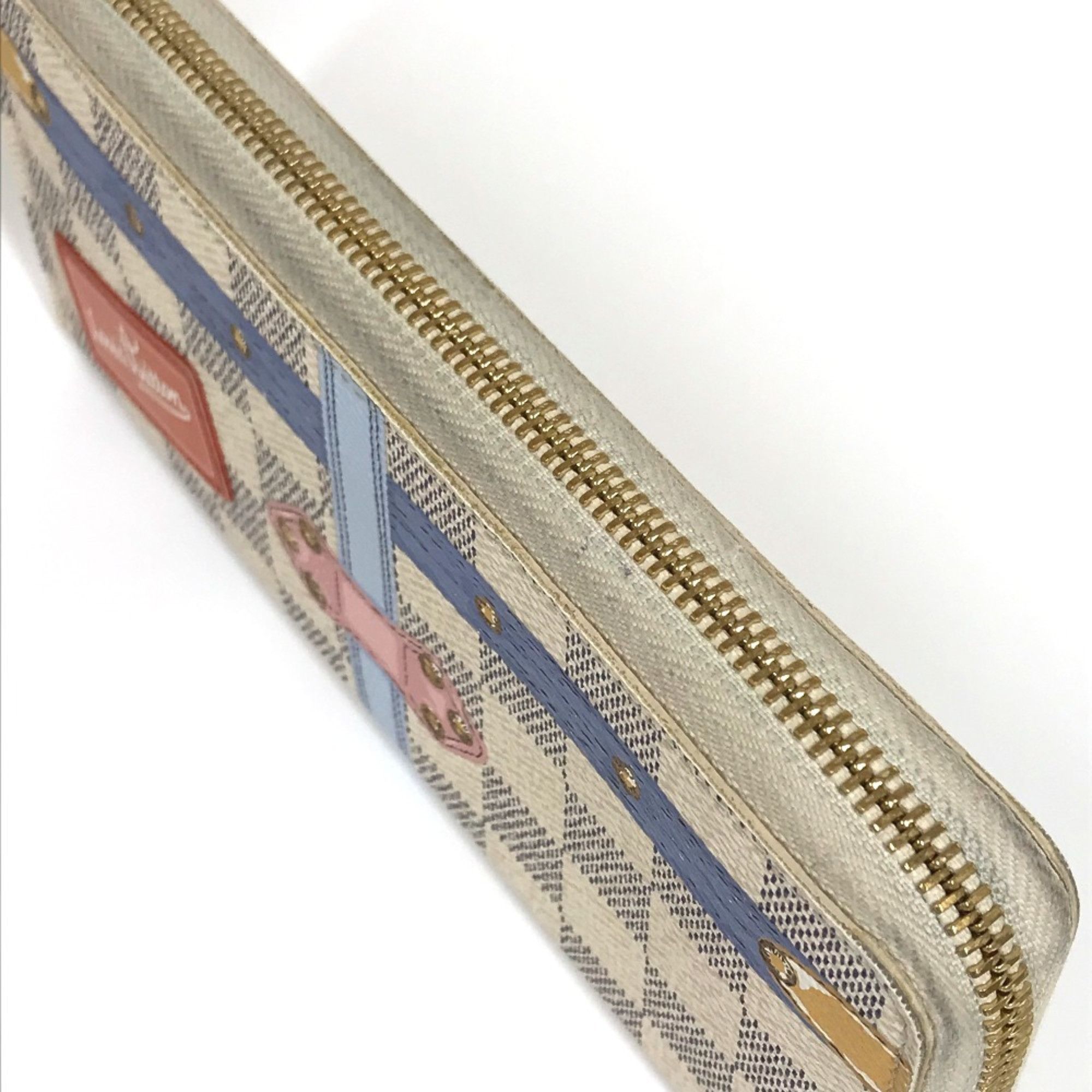 Louis Vuitton LOUIS VUITTON N60109 Damier Azur Summer Trunk Collection Portefeuille Clemence Long Wallet in Canvas, Women's, White Size ONE SIZE - 10 Thumbnail
