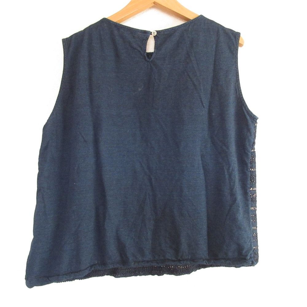 Other Other 45R Indigo Lace Tenjiku Sleeveless Pullover Cotton Tops Size ONE SIZE - 2 Thumbnail