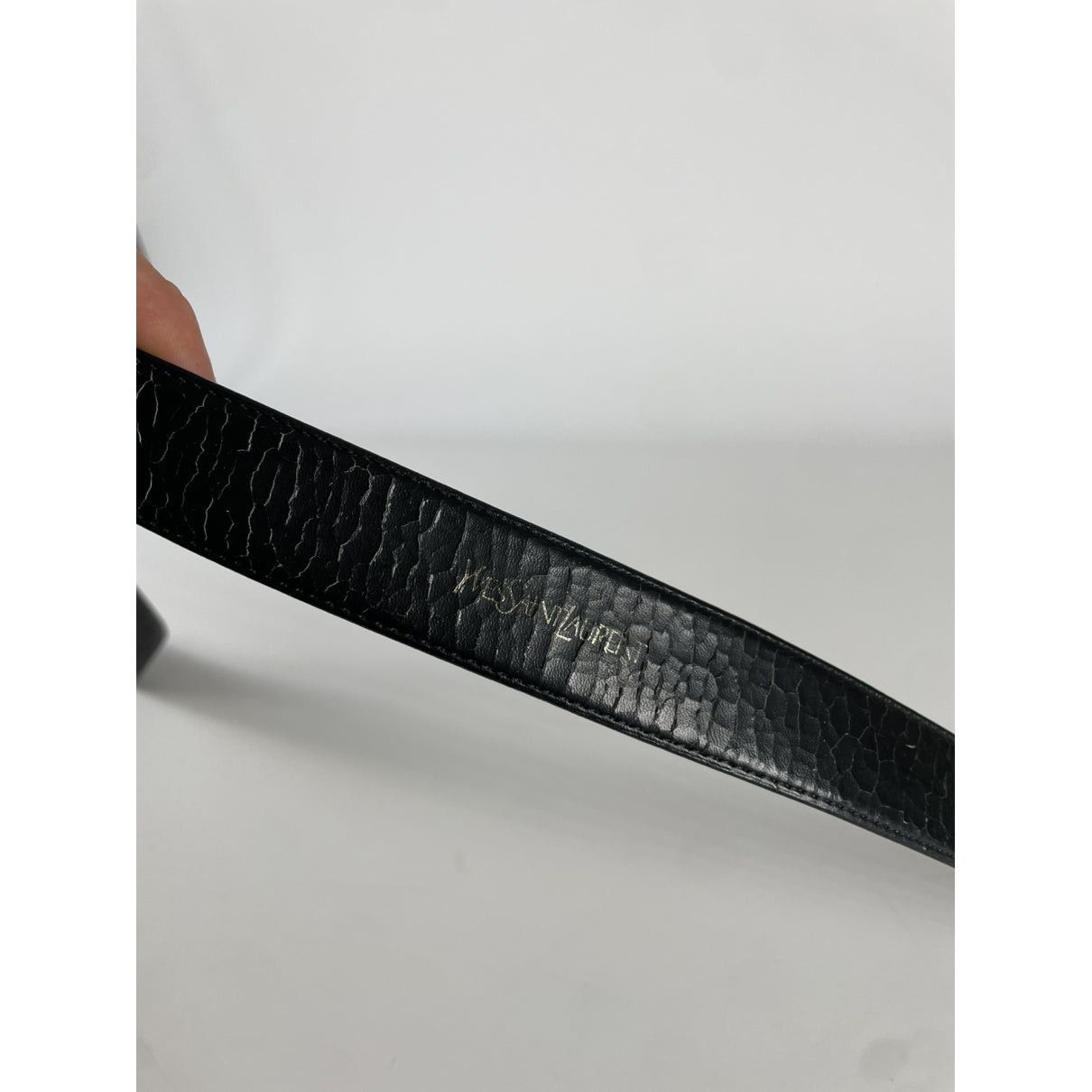 Yves Saint Laurent Black Leather Belt Size ONE SIZE - 4 Thumbnail