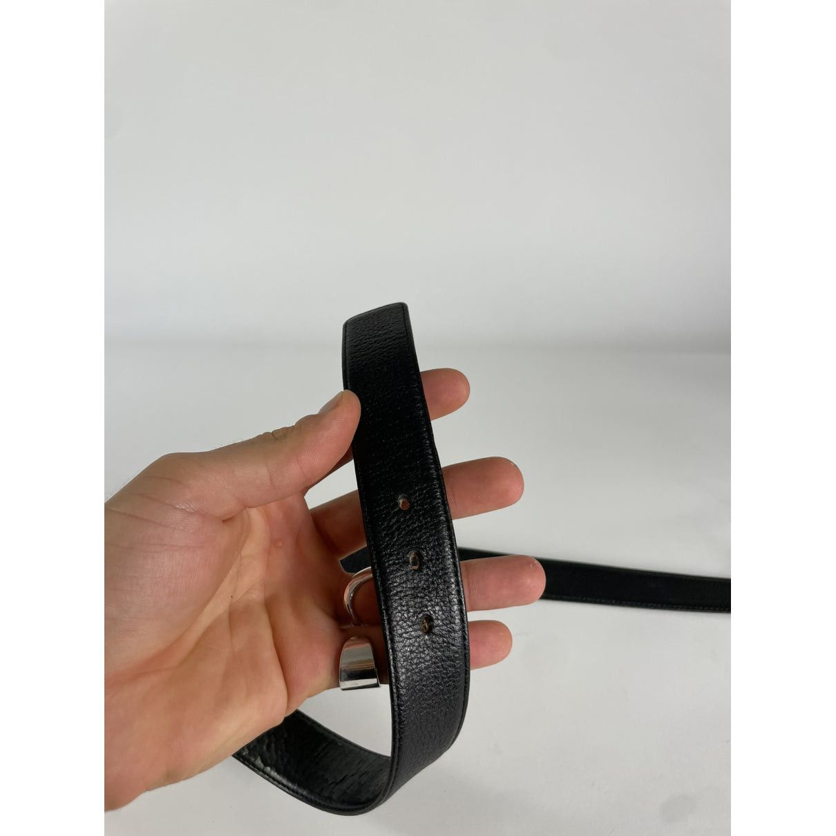 Yves Saint Laurent Black Leather Belt Size ONE SIZE - 2 Thumbnail