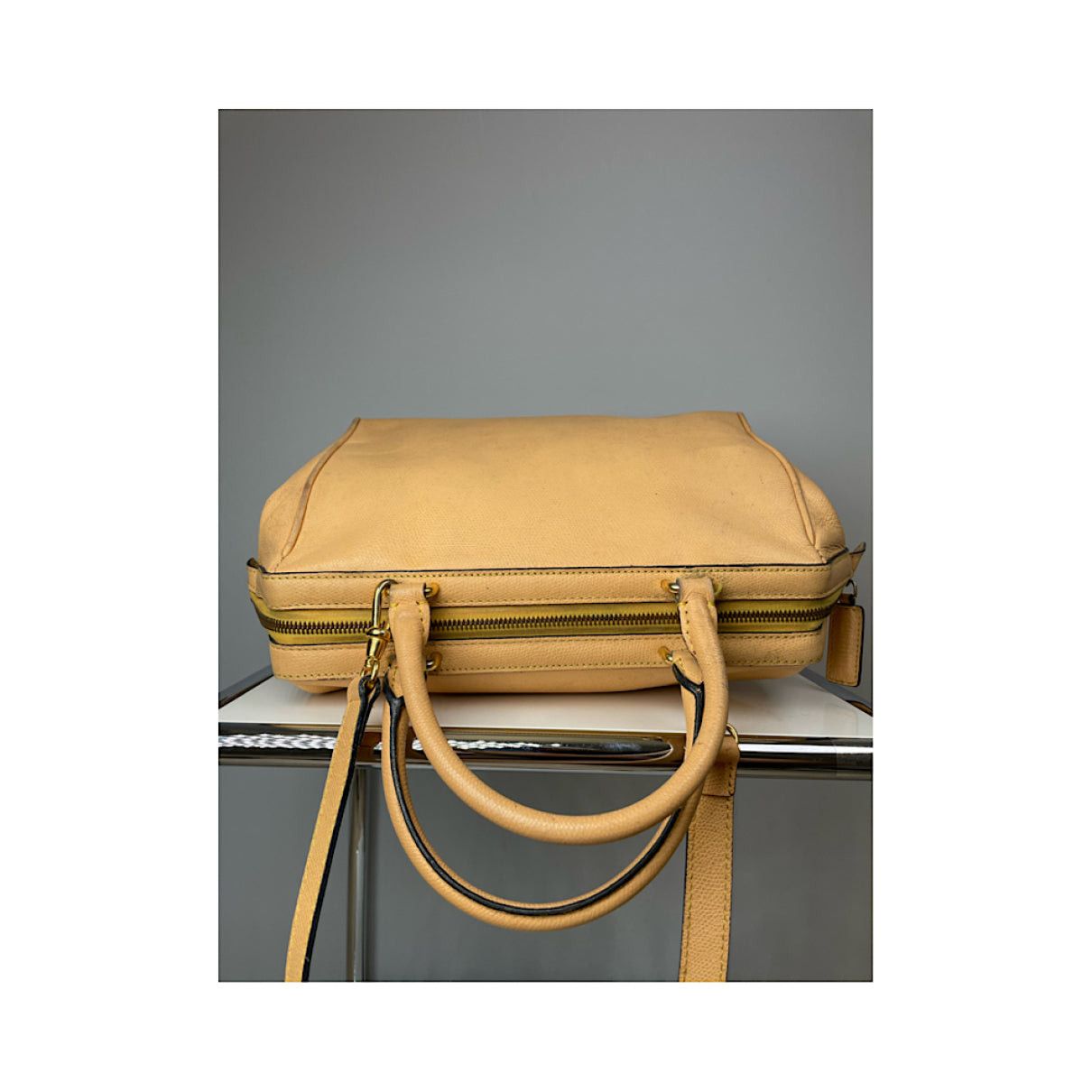 Celine Triomphe Yellow Leather Handbag Size ONE SIZE - 3 Thumbnail