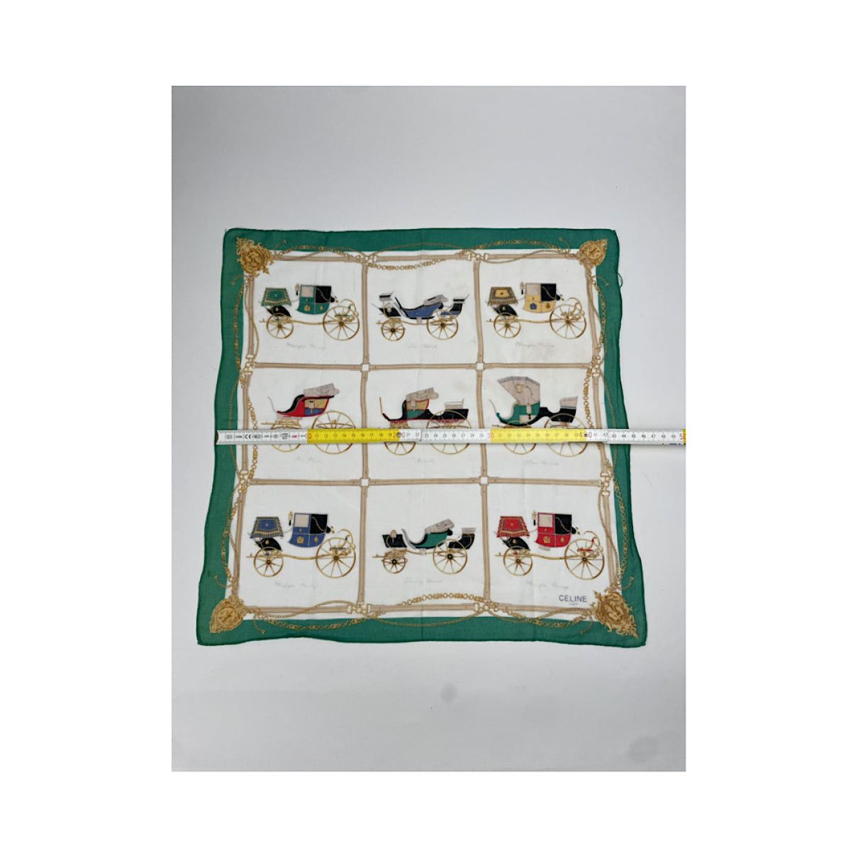 Celine Green Silk Silk Handkerchief Size ONE SIZE - 5 Thumbnail