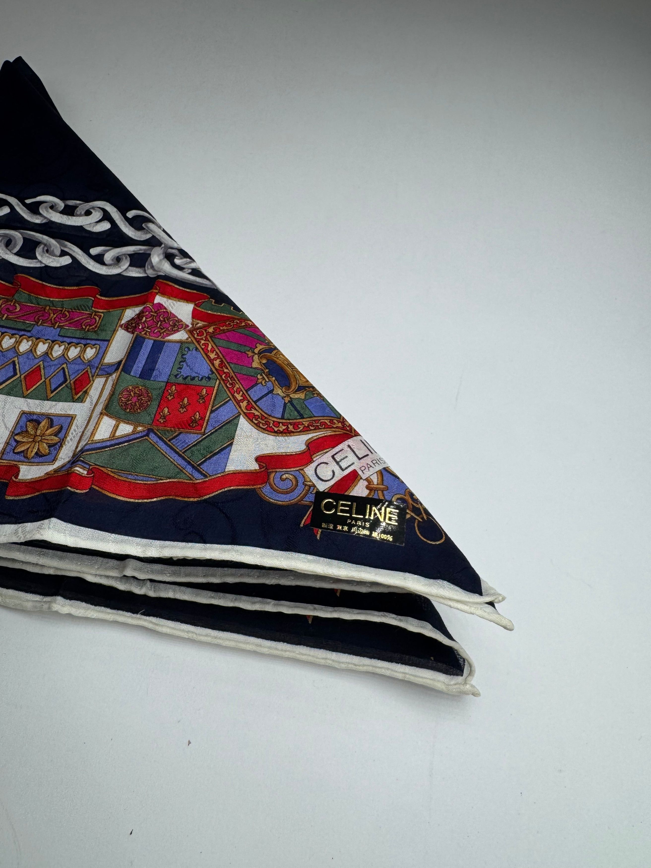 Celine Vintage Paris Silk / Canvas Scarf Size ONE SIZE - 9 Thumbnail