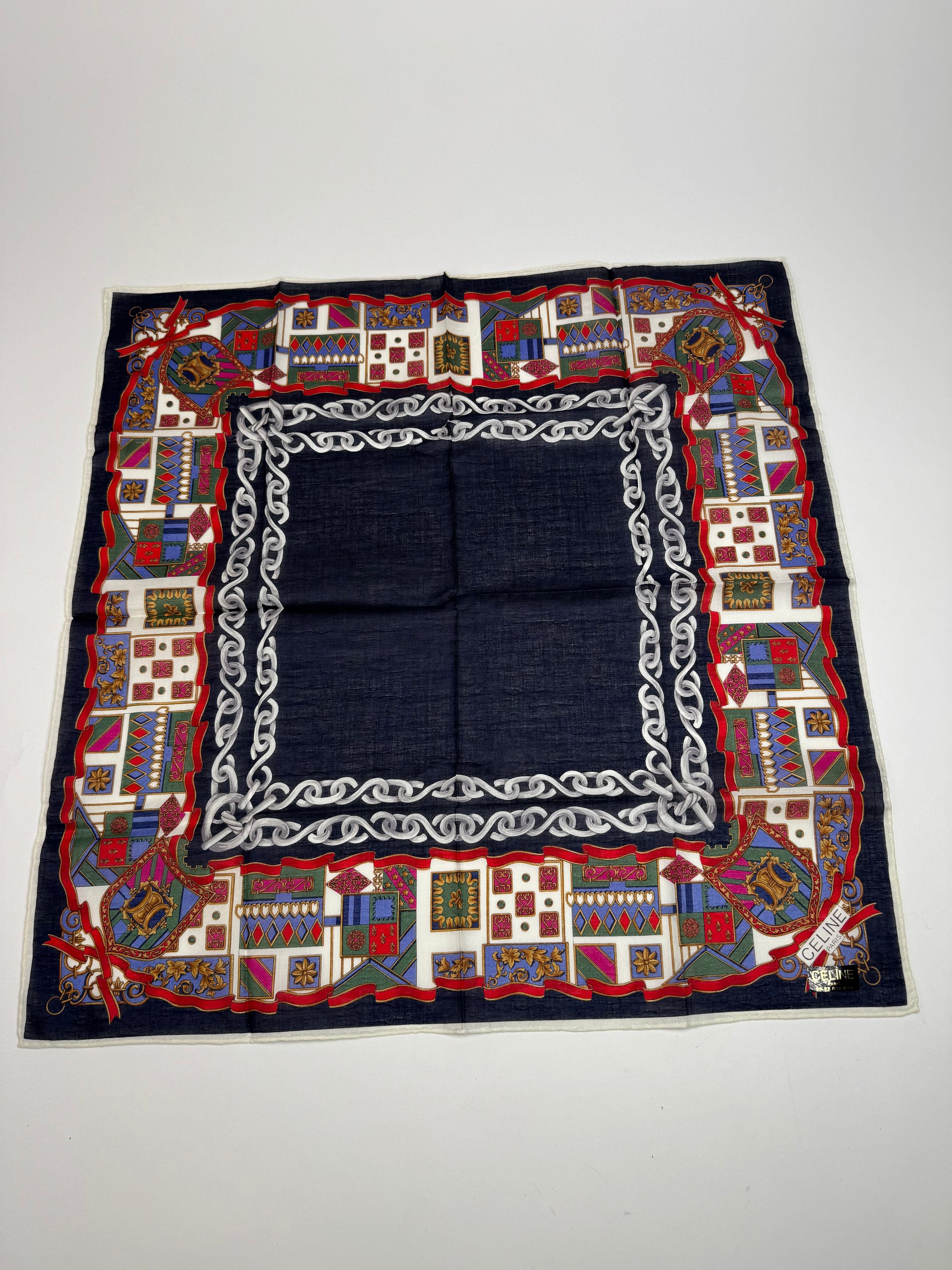 Celine Vintage Paris Silk / Canvas Scarf Size ONE SIZE - 8 Thumbnail