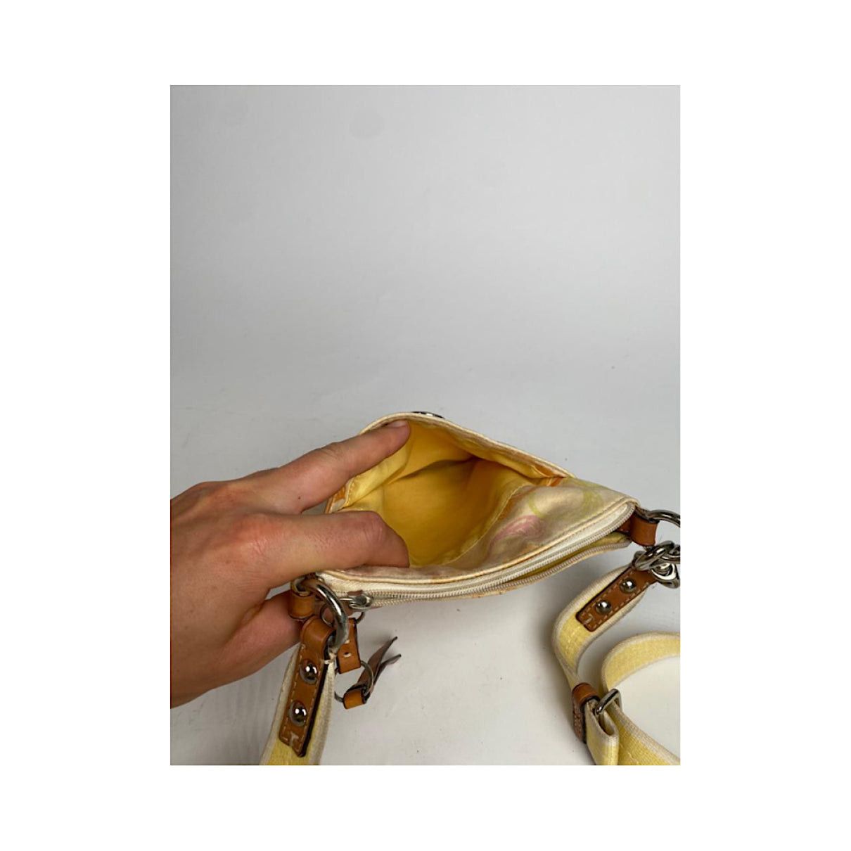 Coach Signature Sufflette Yellow Polyester Handbag Size ONE SIZE - 3 Thumbnail