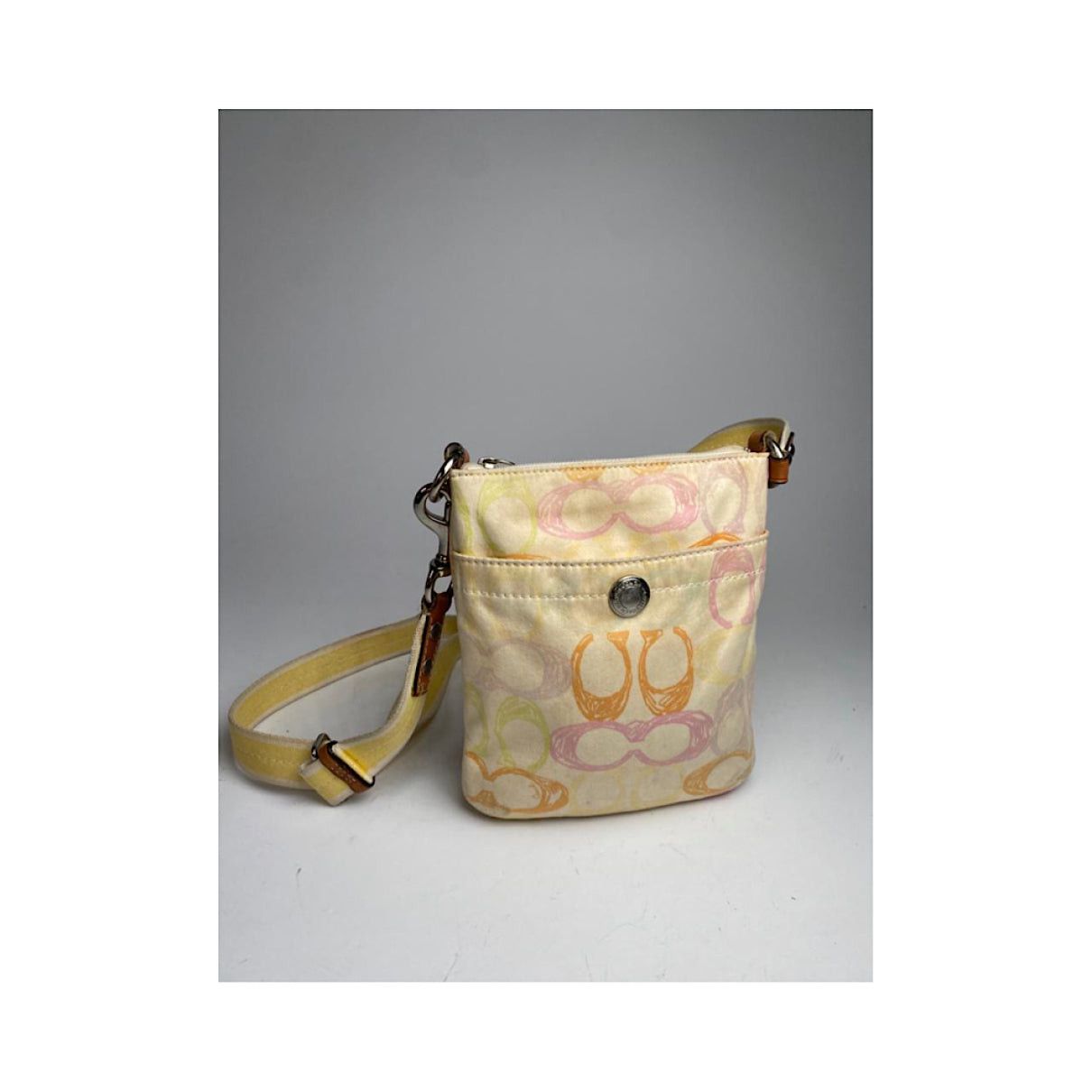 Coach Signature Sufflette Yellow Polyester Handbag Size ONE SIZE - 5 Thumbnail