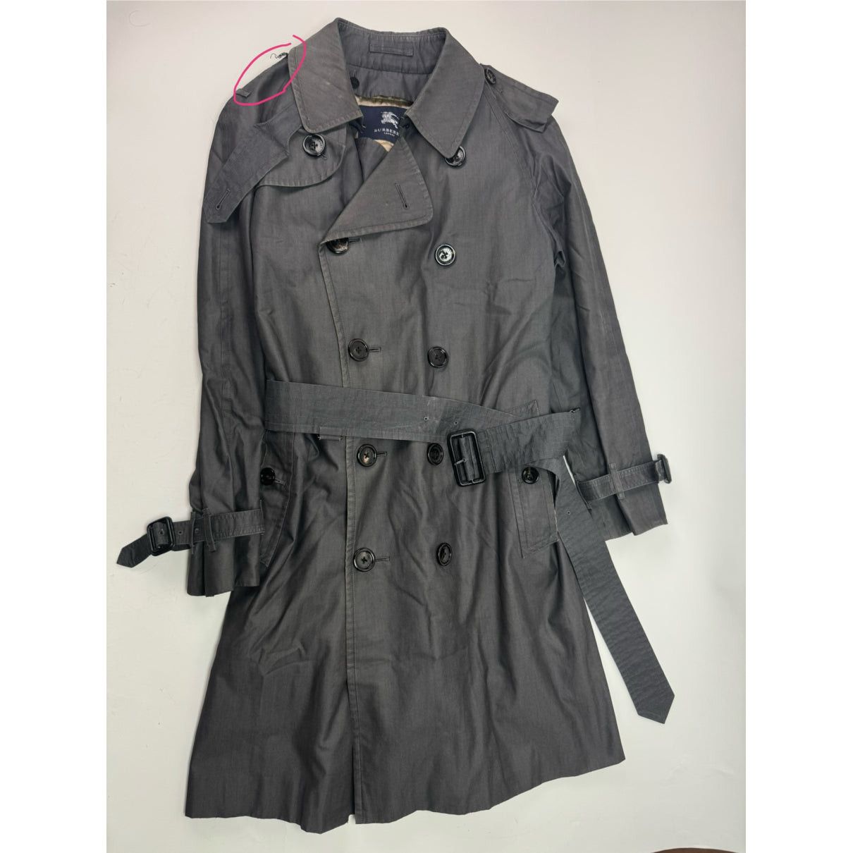 Burberry Sandringham Anthracite Cotton Trench Coat Size L / US 10 / IT 46 - 4 Thumbnail