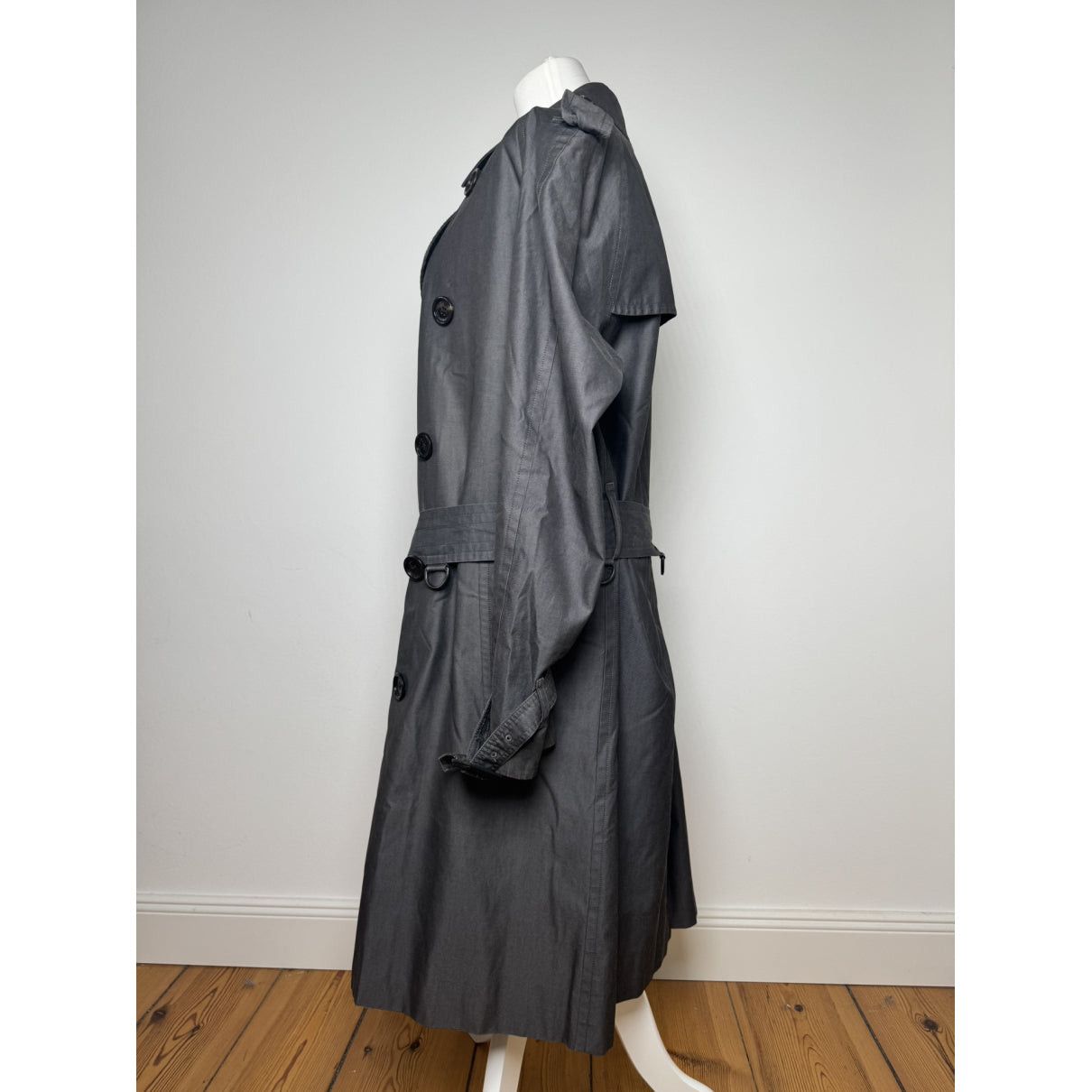 Burberry Sandringham Anthracite Cotton Trench Coat Size L / US 10 / IT 46 - 2 Thumbnail