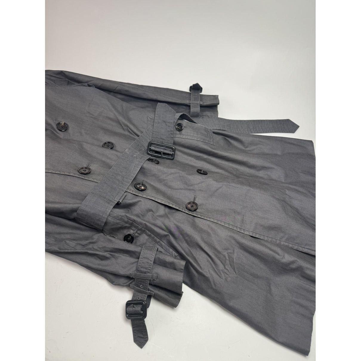 Burberry Sandringham Anthracite Cotton Trench Coat Size L / US 10 / IT 46 - 5 Thumbnail