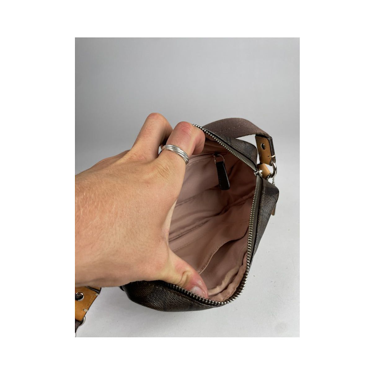 Coach Signature Sufflette Brown Leather Handbag Size ONE SIZE - 2 Thumbnail