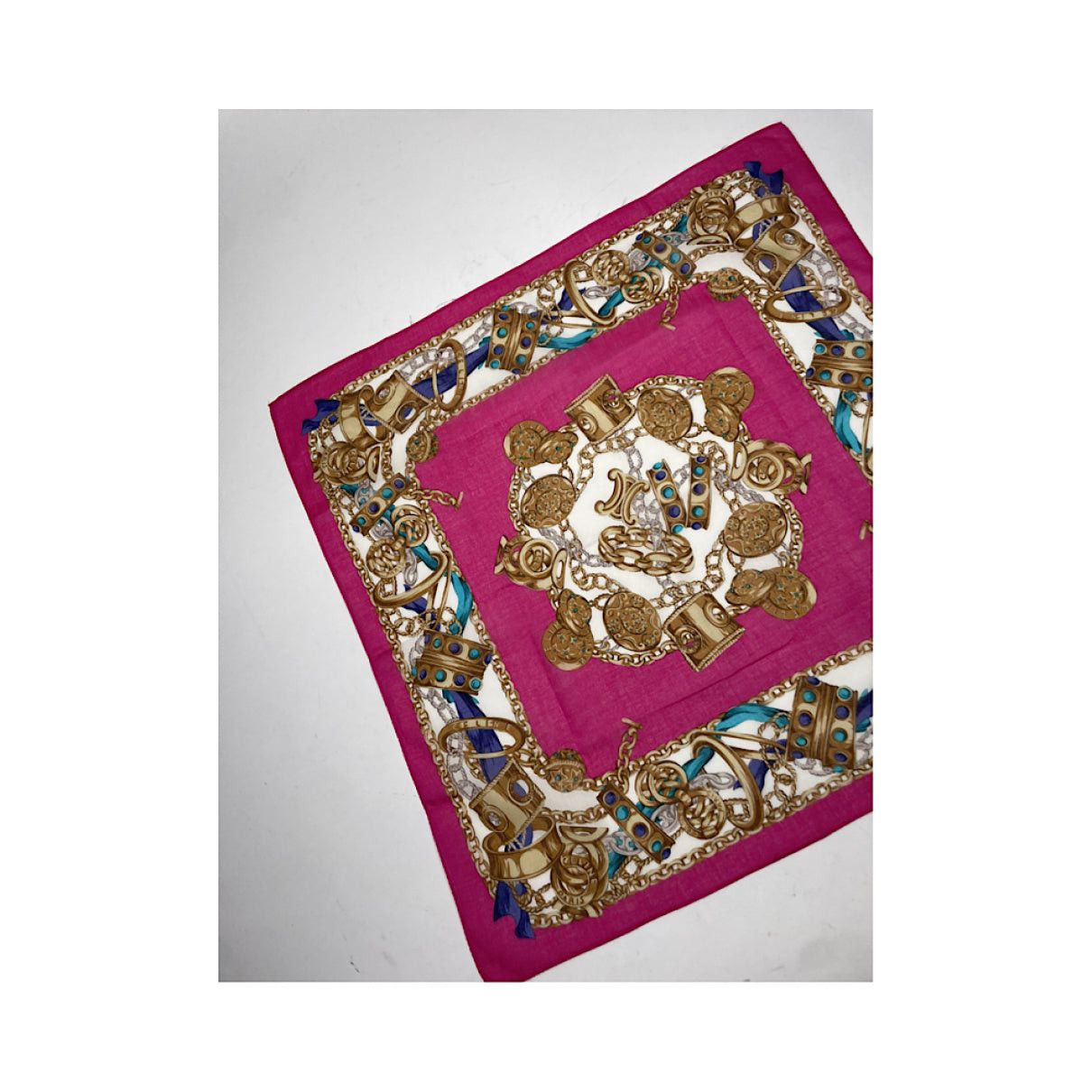 Celine Pink Silk Silk Handkerchief Size ONE SIZE - 4 Thumbnail