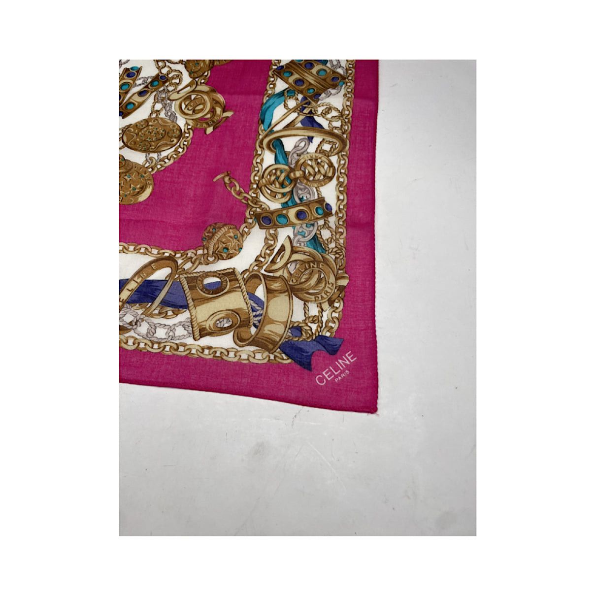 Celine Pink Silk Silk Handkerchief Size ONE SIZE - 2 Thumbnail