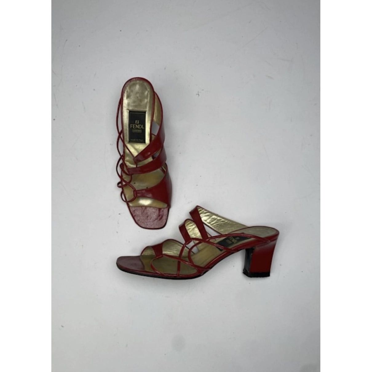 Fendi FFreedom Red Patent Leather Heel Size US 4.5 / IT 34.5 - 5 Thumbnail