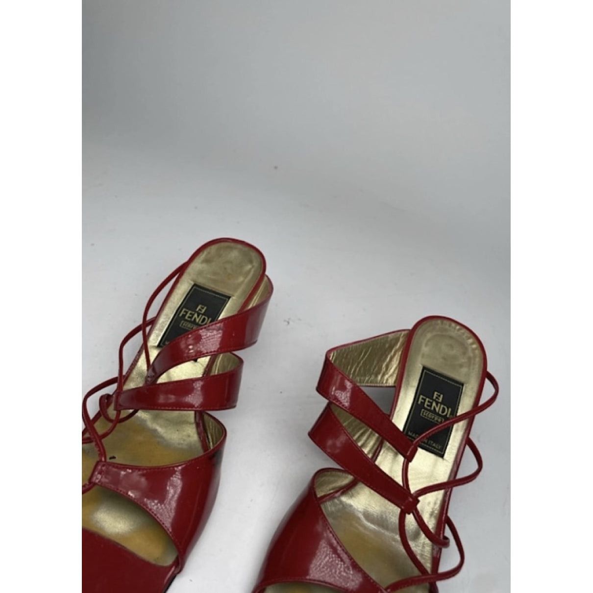 Fendi FFreedom Red Patent Leather Heel Size US 4.5 / IT 34.5 - 3 Thumbnail
