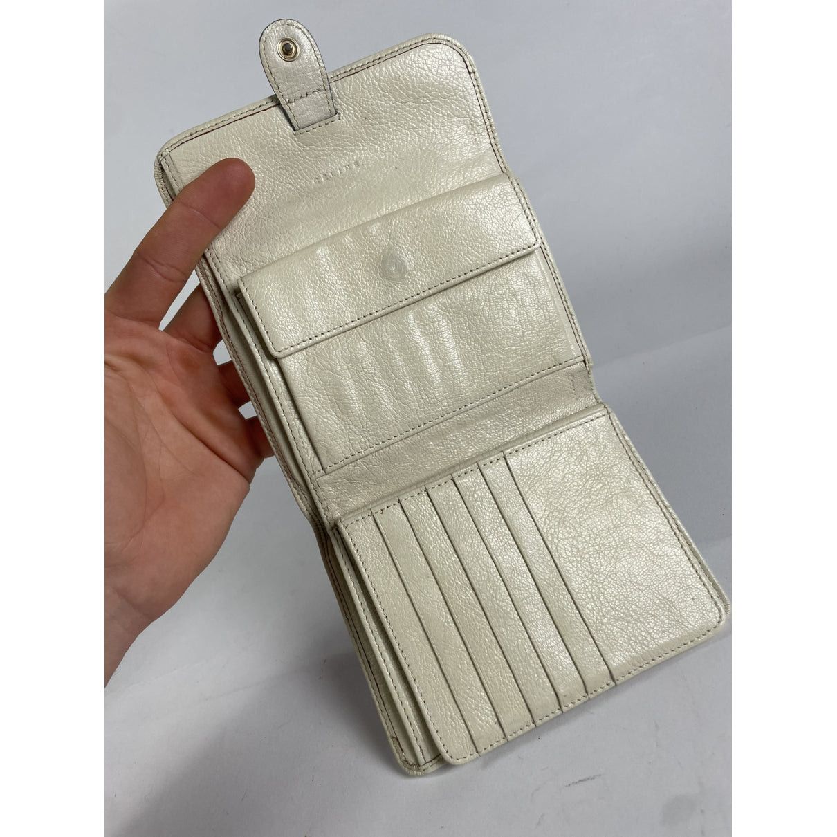 Celine Triomphe White Leather Wallet Size ONE SIZE - 3 Thumbnail