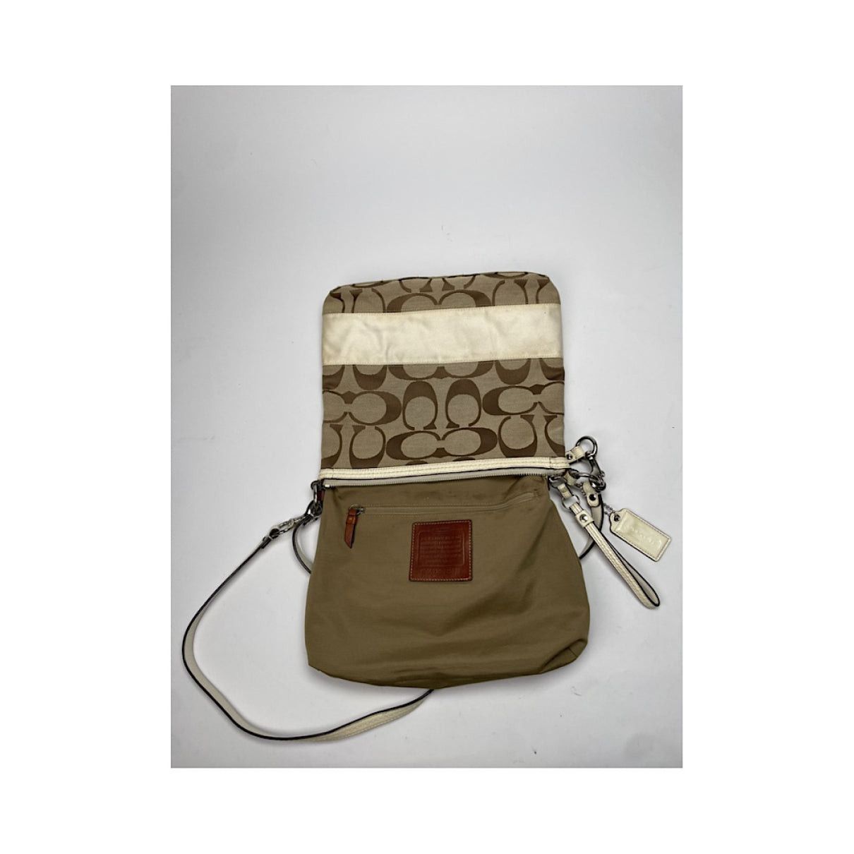 Coach Signature Sufflette Beige Cotton Handbag Size ONE SIZE - 3 Thumbnail