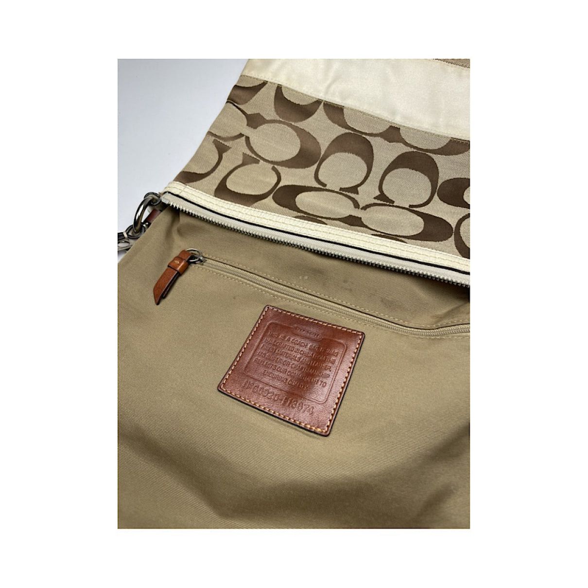 Coach Signature Sufflette Beige Cotton Handbag Size ONE SIZE - 4 Thumbnail