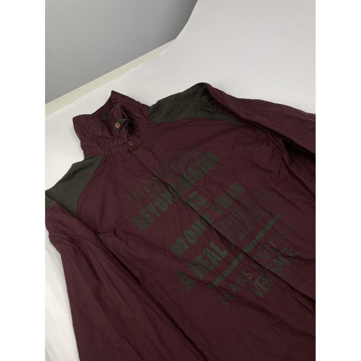 Versace Jeans Couture Burgundy Cotton Shirt Size M / US 6-8 / IT 42-44 - 2 Thumbnail