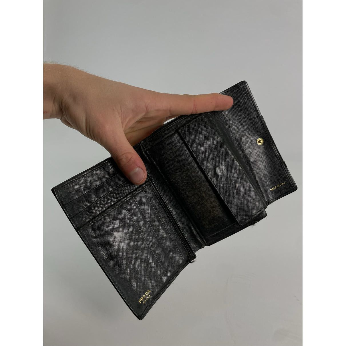 Prada Tessuto Black Leather Wallet Size ONE SIZE - 3 Thumbnail