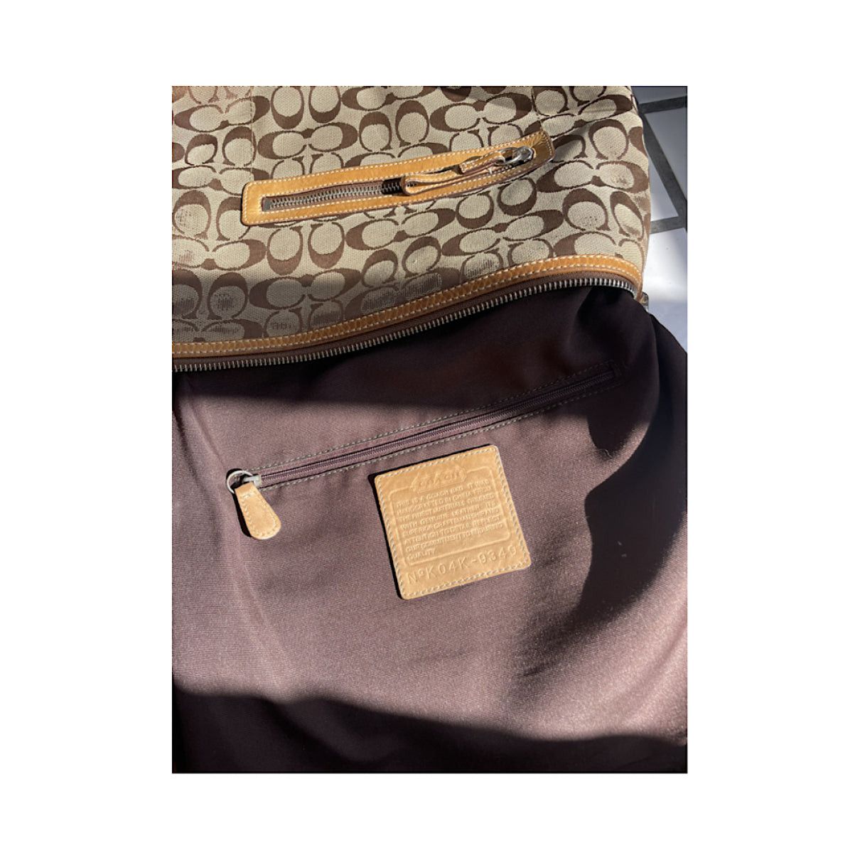 Coach Signature Sufflette Beige Cotton Handbag Size ONE SIZE - 3 Thumbnail