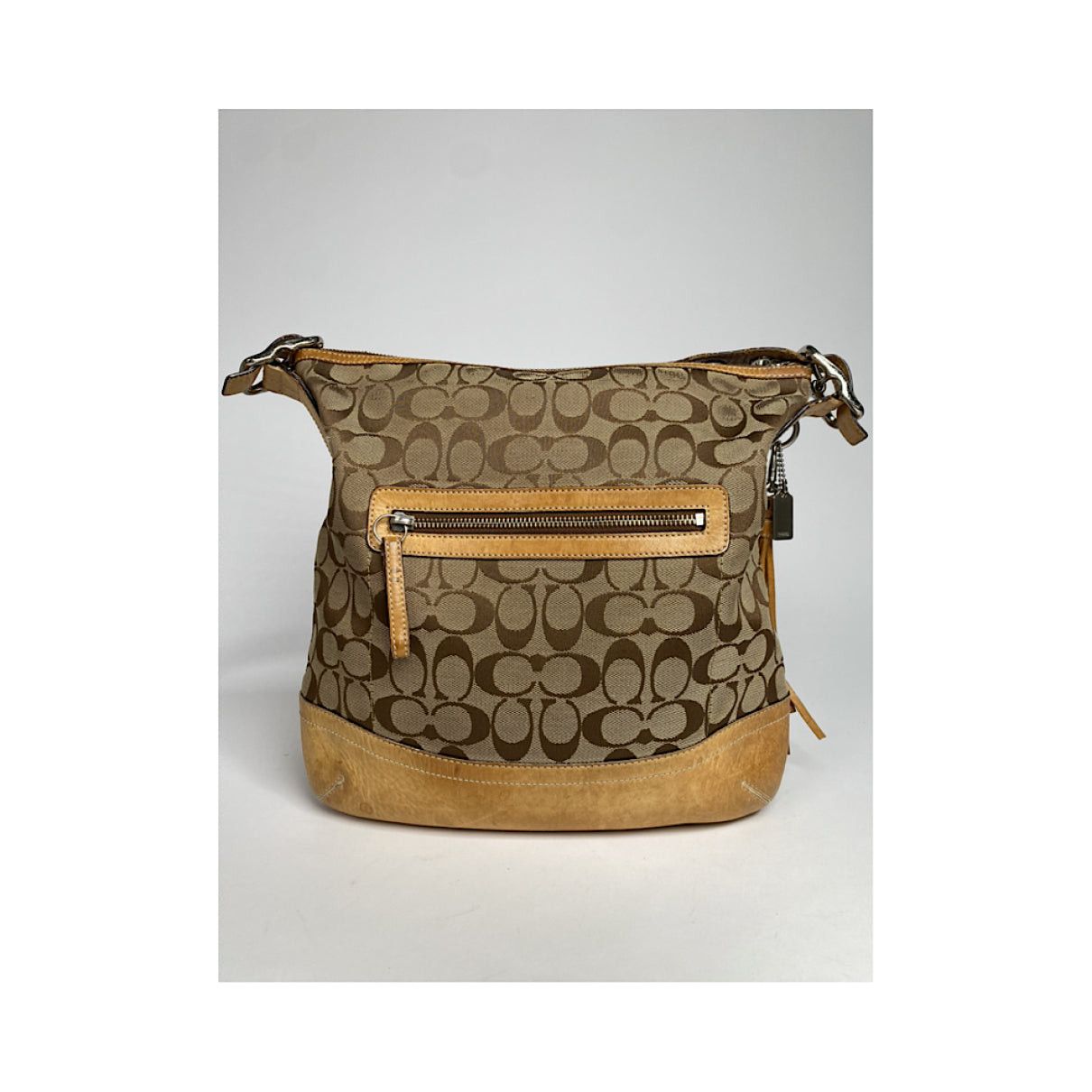 Coach Signature Sufflette Beige Cotton Handbag Size ONE SIZE - 5 Thumbnail