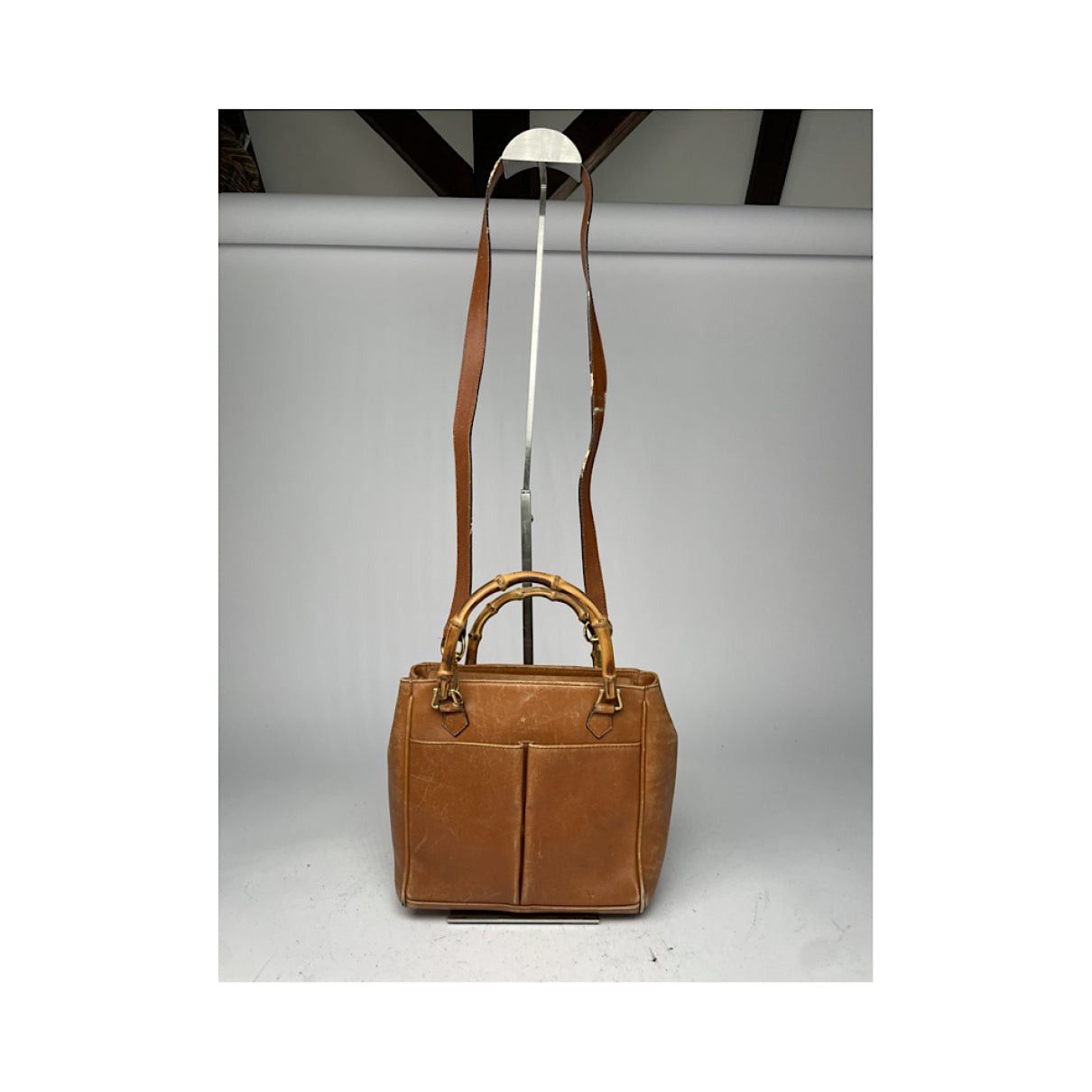 Gucci Convertible Bamboo Top Handle Brown Leather Handbag Size ONE SIZE - 5 Thumbnail