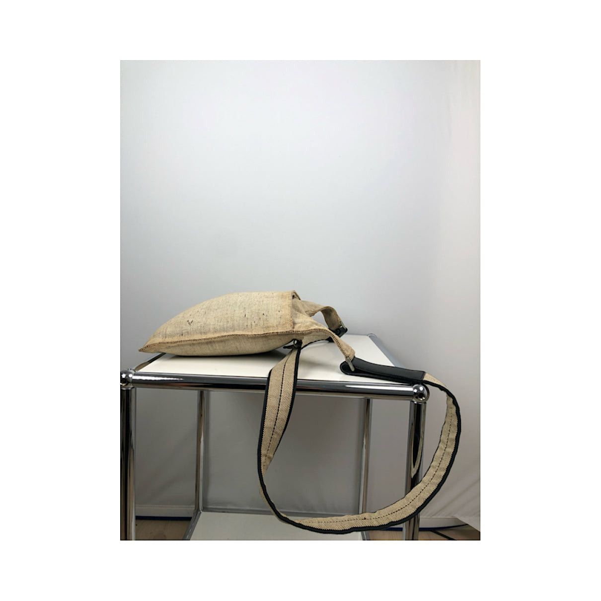 Prada Cleo Beige Cotton Handbag Size ONE SIZE - 4 Thumbnail