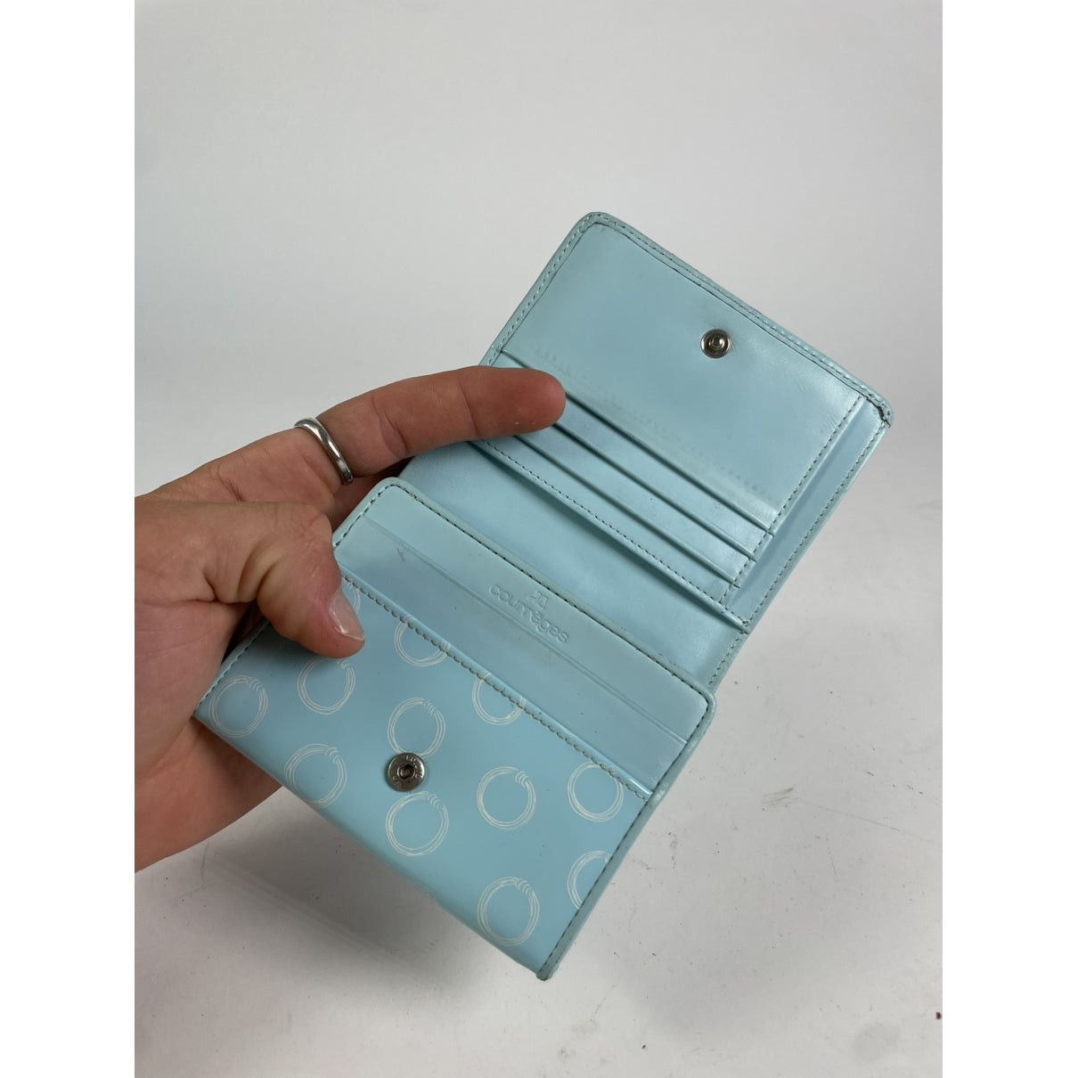 Courreges Courrèges Turquoise Patent Leather Wallet Size ONE SIZE - 3 Thumbnail