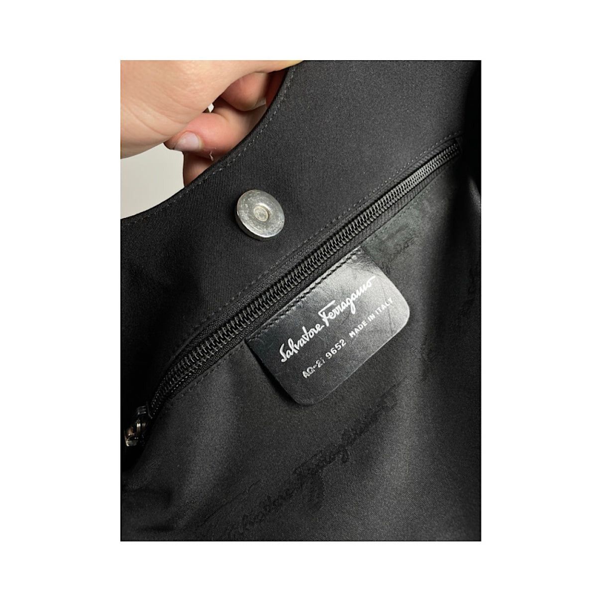 Salvatore Ferragamo Wanda North South Black Polyester Handbag Size ONE SIZE - 4 Thumbnail