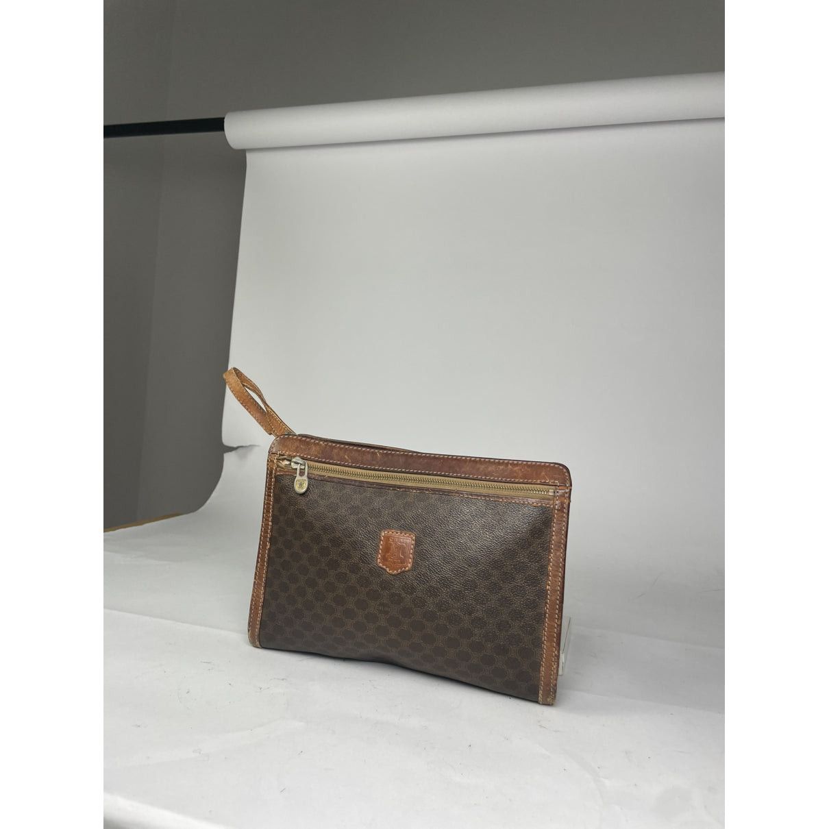 Celine Triomphe Vintage Brown Leather Clutch Bag Size ONE SIZE - 5 Thumbnail