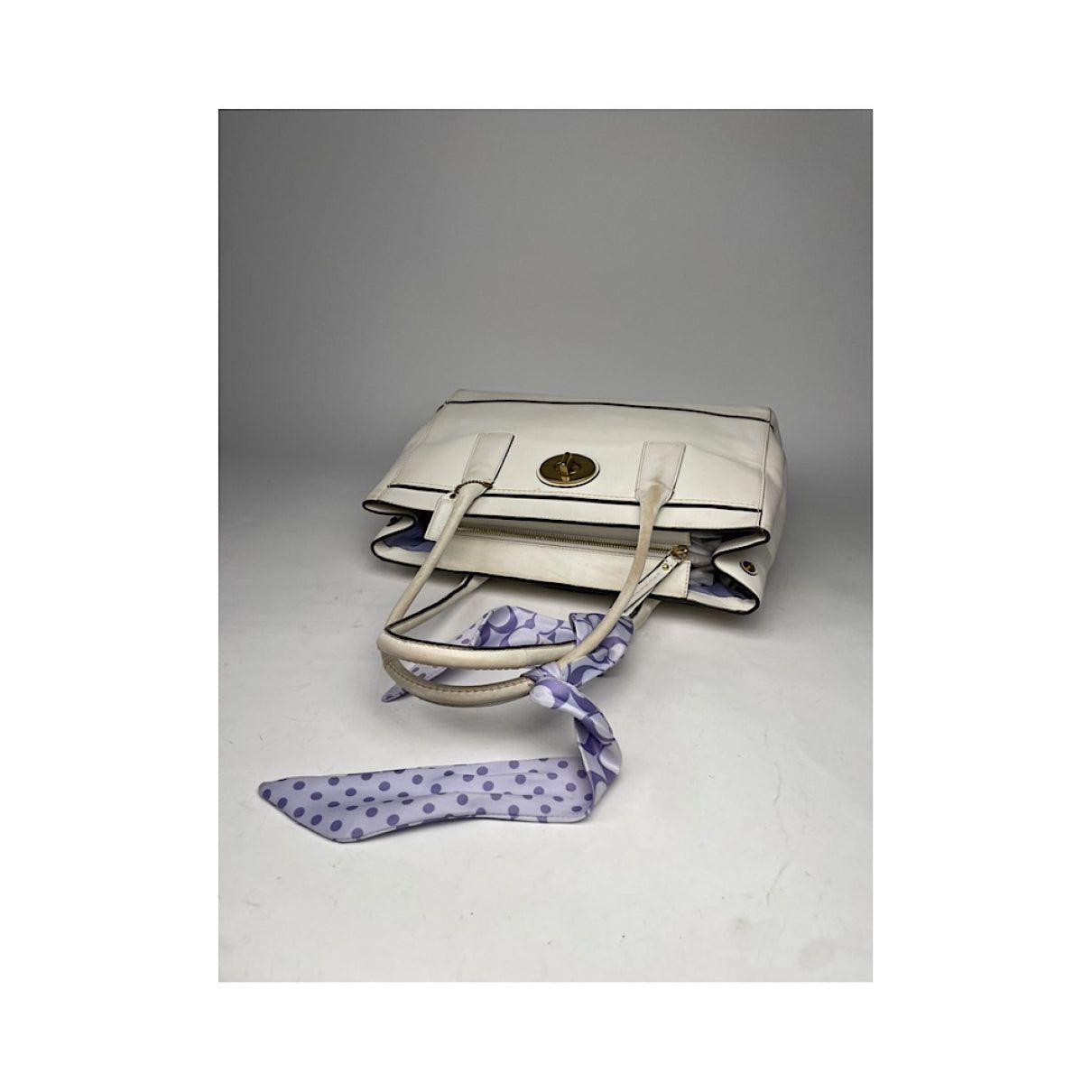 Coach Crossgrain Kitt Carry All White Leather Handbag Size ONE SIZE - 2 Thumbnail